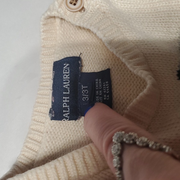 Ralph Lauren Girls Dalmatian Sweater Size 3T Cotton Puff Shoulder - Picture 4 of 16